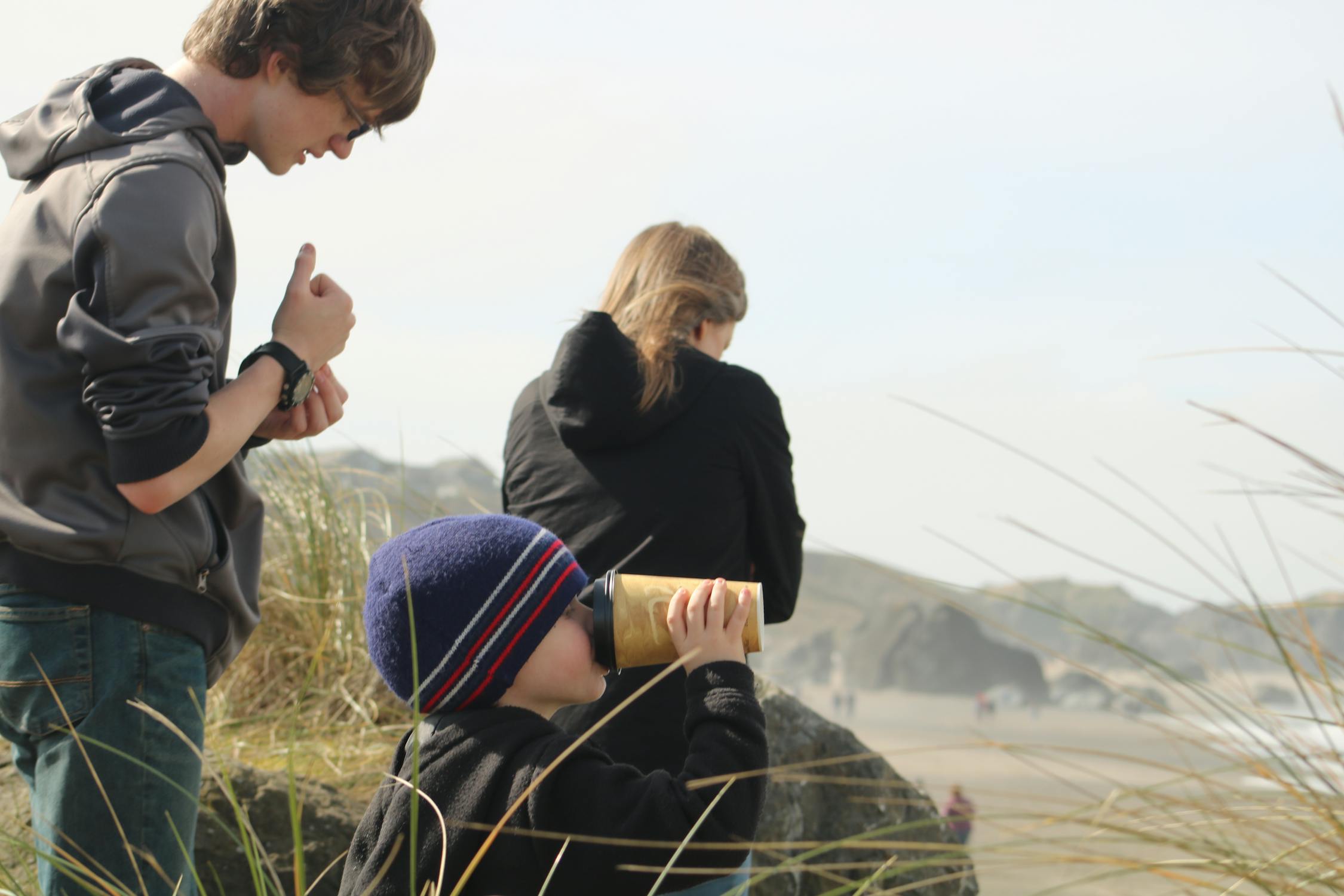 Woman in red turtleneck